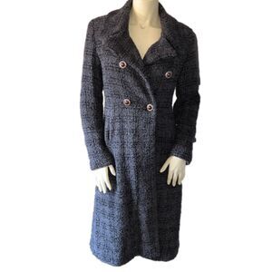 BeBe Charcoal Gray/Black Shimmery Pea Coat Jacket Y2K. Size Medium